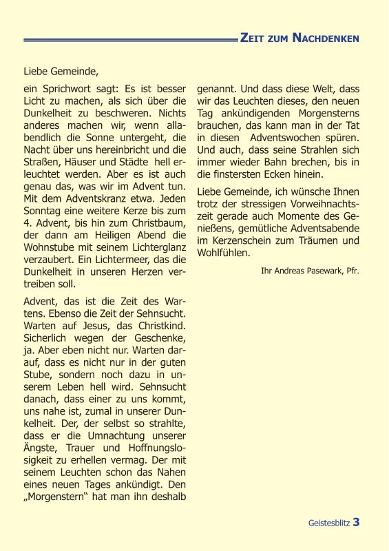 Gemeindebrief Dezember 2012 - Februar 2013