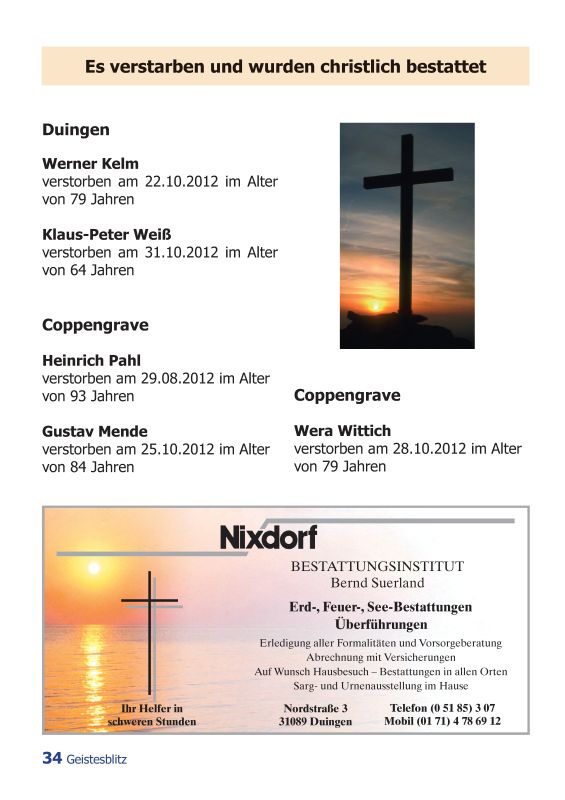 Gemeindebrief Dezember 2012 - Februar 2013