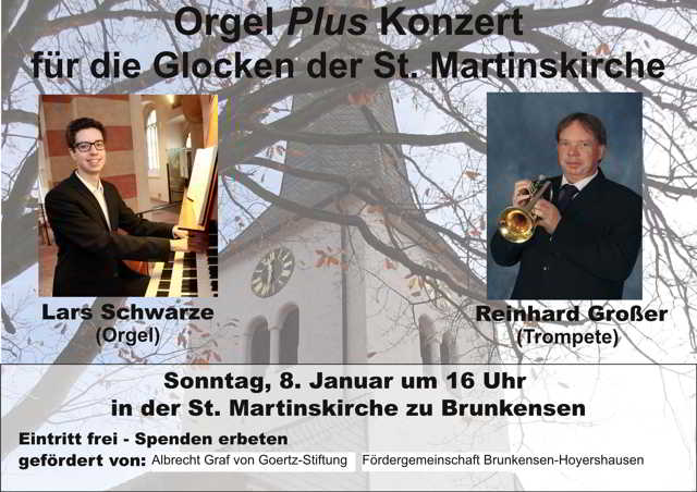Orgel Plus Konzert in Brunkensen am 8.1.2017 um 16:00 Uhr