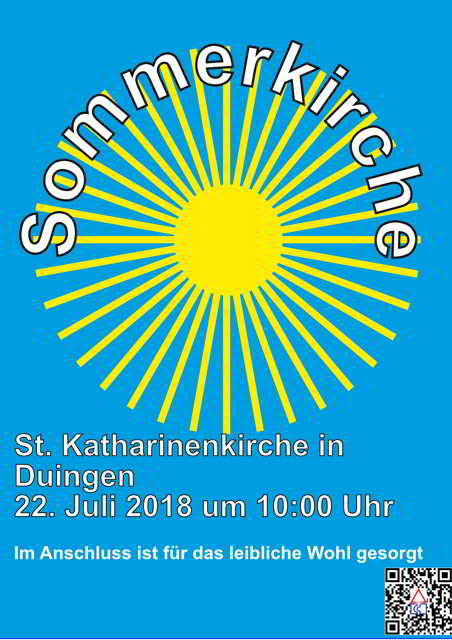 5. Sommerkirche in Duingen am 22. Juli um 10 Uhr
