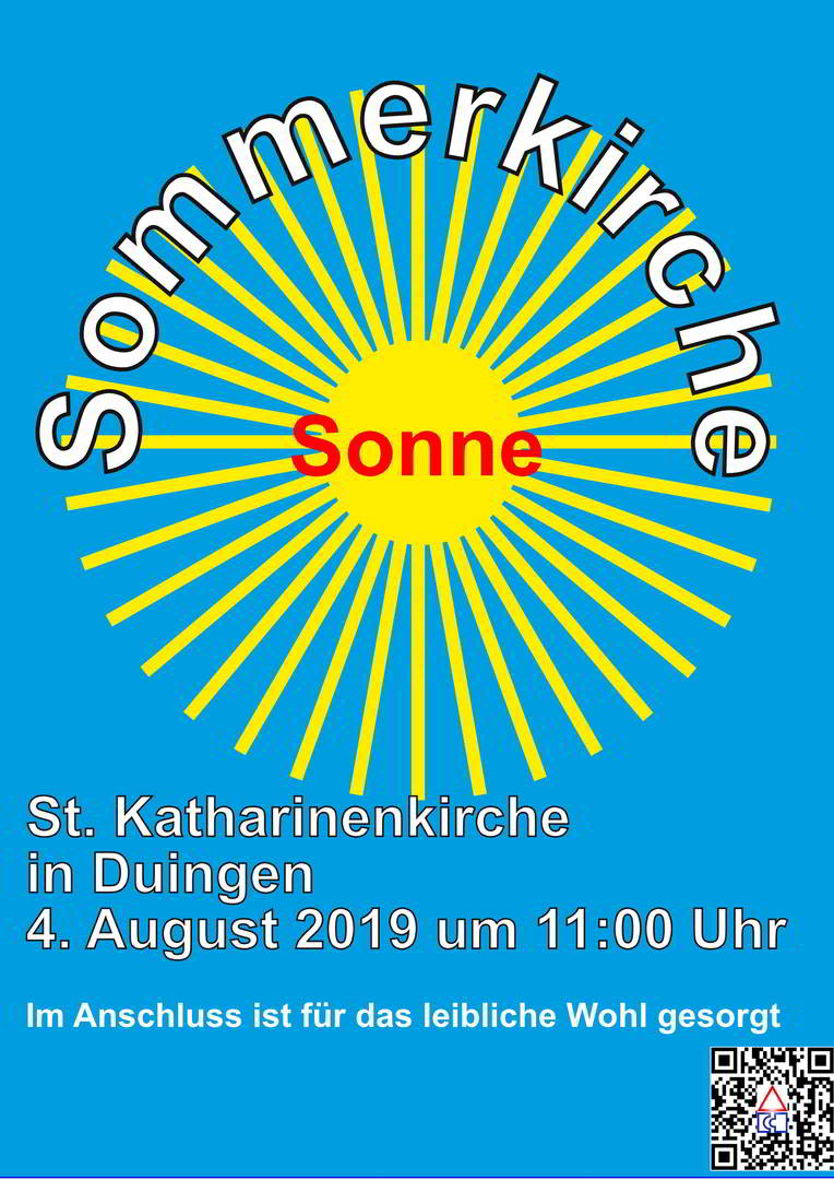 5. Sommerkirche 2019 am 4. August um 11 Uhr in Duingen