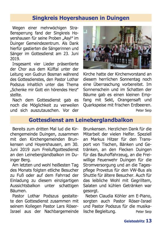 Gemeindebrief September 2019 - November 2019