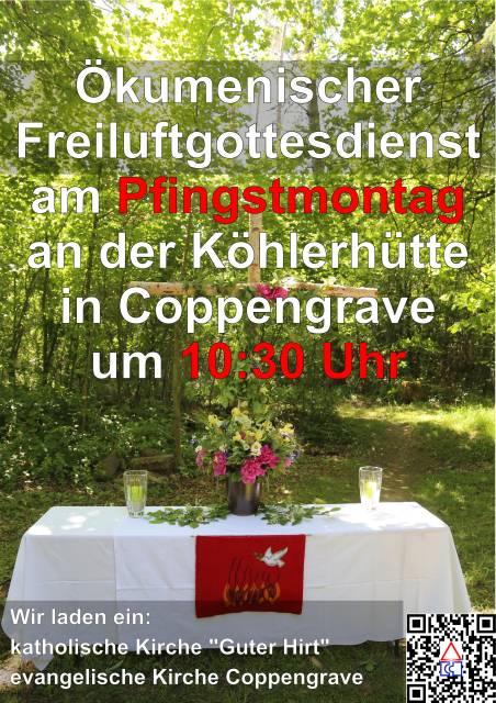 Einladung: Ökumenischer Freiluftgottesdienst an der Köhlerhütte in Coppengrave