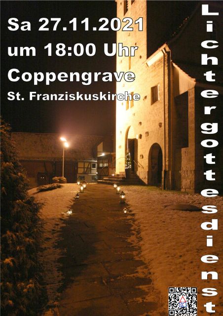 Einladung zum Lichtergottesdienst in der St. Franziskuskirche