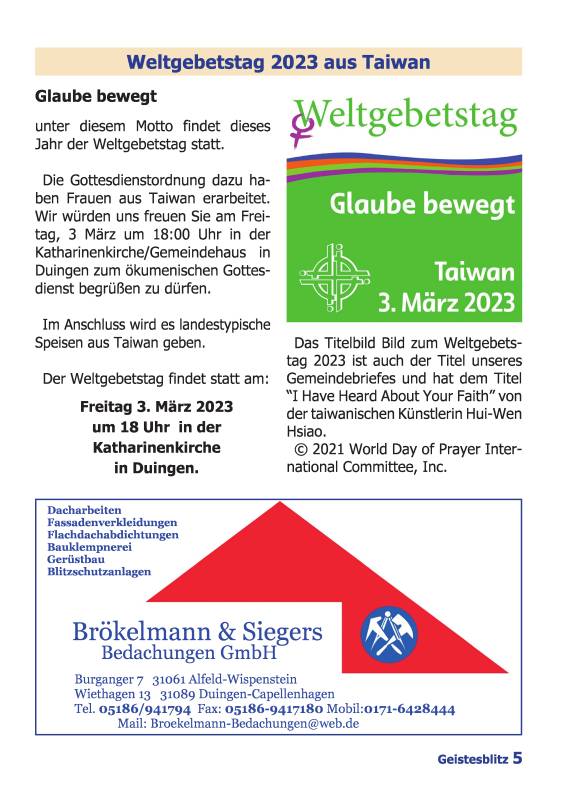 Gemeindebrief März 2023 - Mai 2023