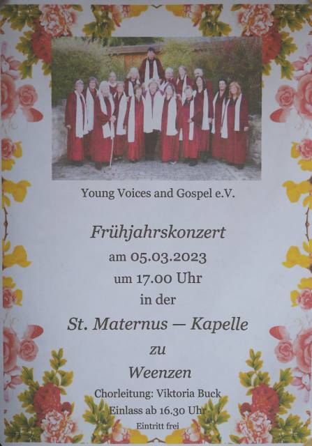 Gospelkonzert Young Voices and Gospel e.V. in Weenzen