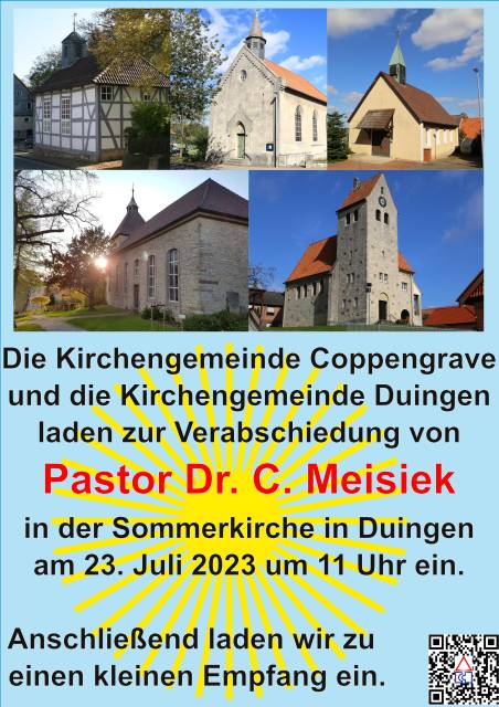 Morgen: Verabschiedung von Pastor Dr. Meisiek
