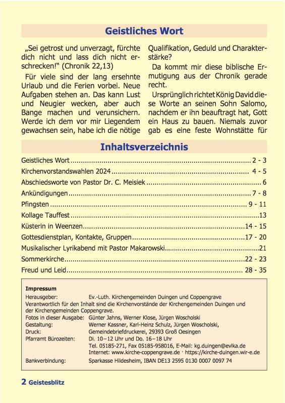 Gemeindebrief September 2023 - November 2023